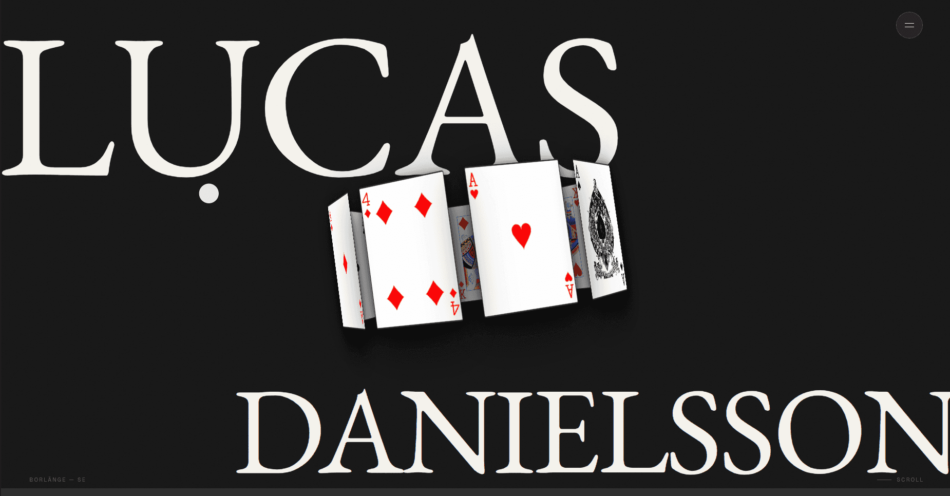 Desktop view of the Lucas Danielsson website