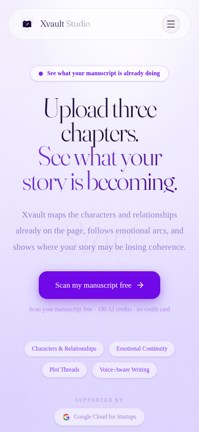 Mobile view of Xvault Studio